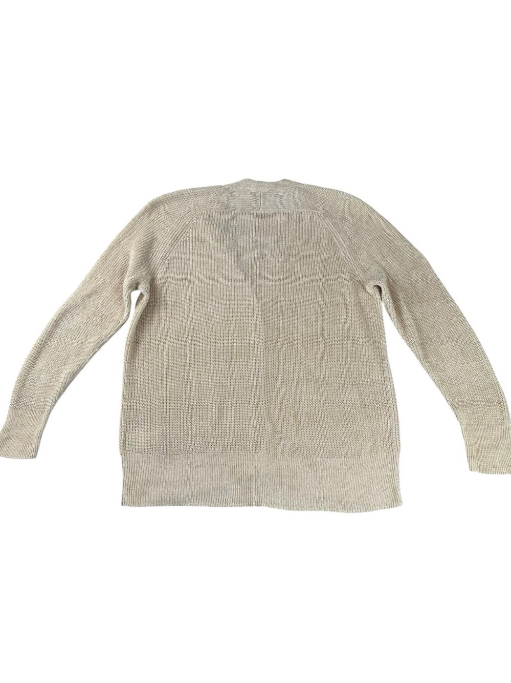 J.Crew Linen Cotton Knit Button Front V-Neck Slouchy Cardigan Tan XL - Picture 3 of 13